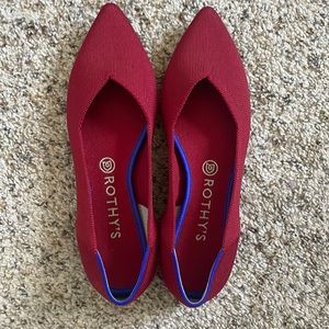 NWT Red Rothy’s Point 9.5